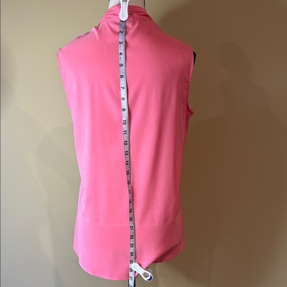 Le Chateau Top Blouse Vibrant Pink V Neck Sleeveless Women's Size L - Picture 5 of 10